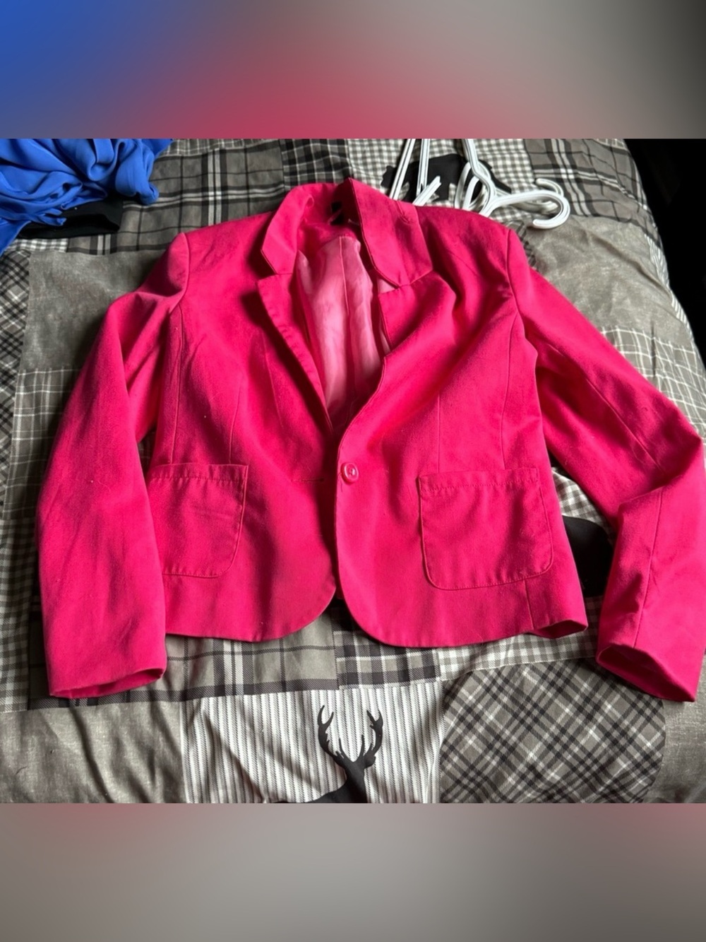 H&M single-button hot pink blazer